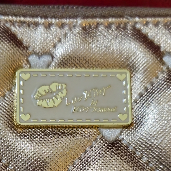 Luv Betsey by Betsey Johnson Gold Quilted Crossbody Bag with Bow Accent - Picture 7 of 11